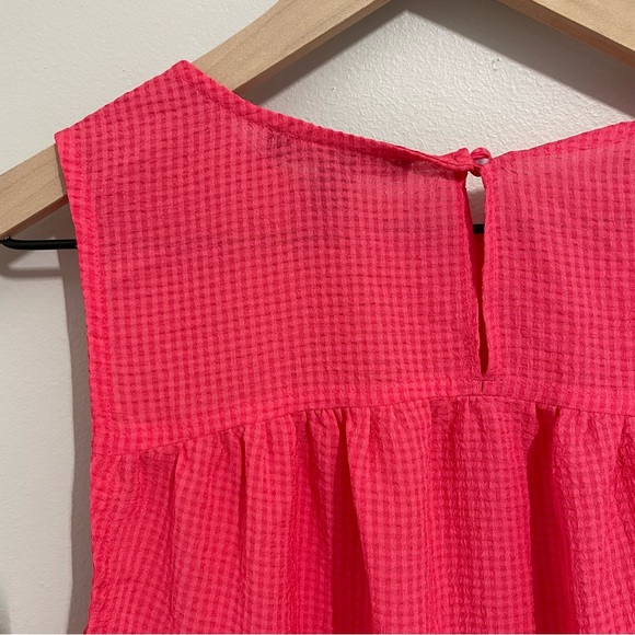 Banana Republic Pink Gingham Peplum Tank Top Sz S - Picture 7 of 11